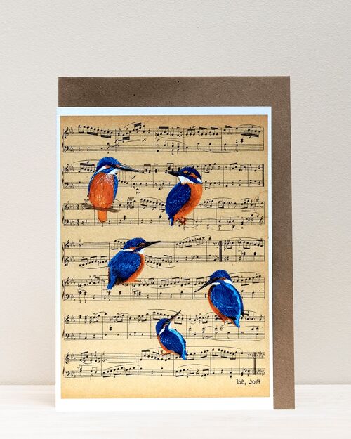 Art Print Cards - Birds & Music - Kingfishers
