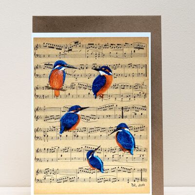 Art Print Cards - Birds & Music - Kingfishers