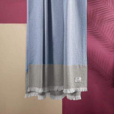Rifò Cotton Blanket-Beach Towel - Alba - Blue
