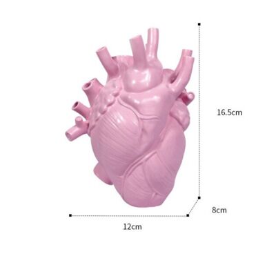 Resin Simulation Heart Shaped Vase - Pink - Small