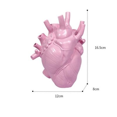 Resin Simulation Heart Shaped Vase - Pink - Small