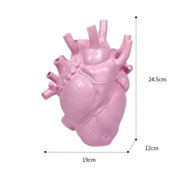 Resin Simulation Heart Shaped Vase - Pink - Large