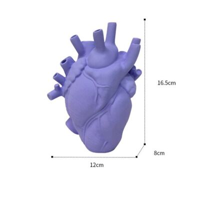 Resin Simulation Heart Shaped Vase - Purple - Small