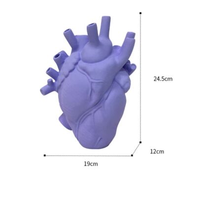 Resin Simulation Heart Shaped Vase - Purple - Large