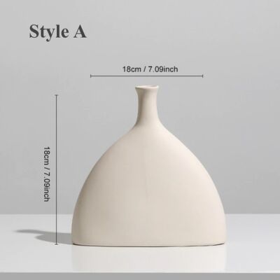 Nordic Minimalist Ceramic Flower Vase - A