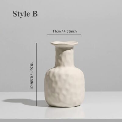 Nordic Minimalist Ceramic Flower Vase - B