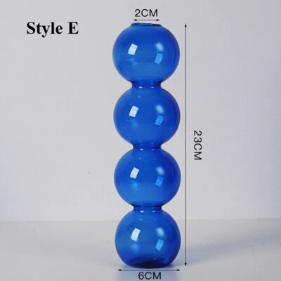 Blue Glass Candlestick Holder - E