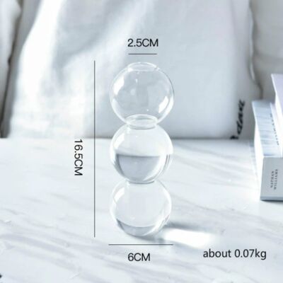 Bubble Shape Glass Vase - Short 3 Balls - Clear