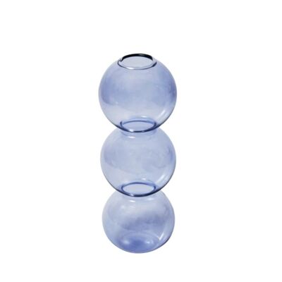 Bubble Shape Glass Vase - Short 3 Balls - Purple