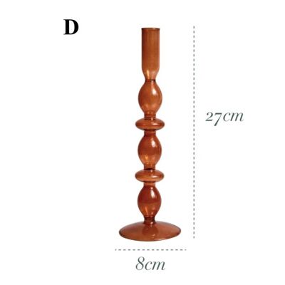 Brown Glass Candlestick Holder - D
