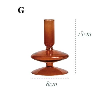 Brown Glass Candlestick Holder - G