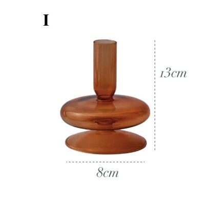 Brown Glass Candlestick Holder - I