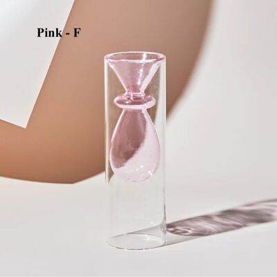 Nordic Hydroponic Colored Glass Vase - Pink F: 20cm (H) x 6.5cm (W)