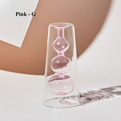 Nordic Hydroponic Colored Glass Vase - Pink G: 17cm (H) x 6.5cm (W)