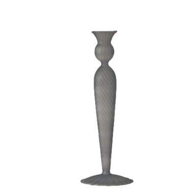 Colorful Glass Candlestick Holder - Slim Grey Tall