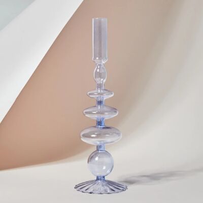 Retro Glass Classic Craft Candlesticks Holders - Purple