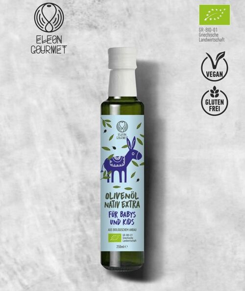 Bio olivenöl nativ extra für babys und kids “babyblau” 250ml