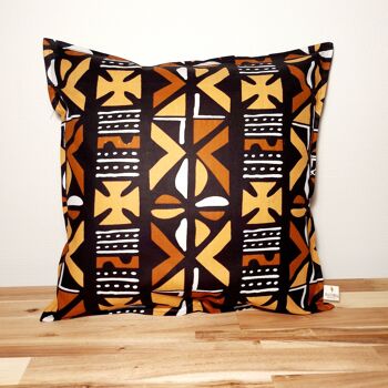 Housse de coussin à imprimé africain fabriquée à partir de coton imprimé 100% Mudcloth Bogolan 1