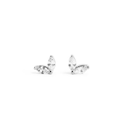 Silver Double Marquise Earrings
