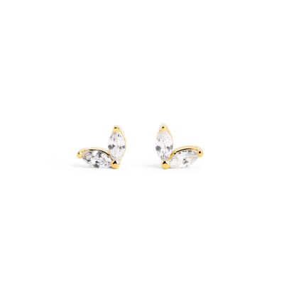 Double Marquise Earrings Gold