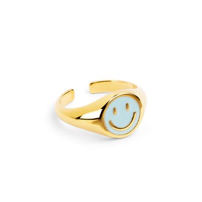 Smiley Sky Enamel Gold Ring