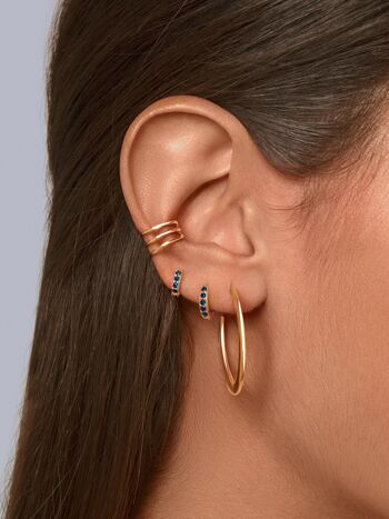 Boucles d'oreilles créoles en or saphir Cleo S 2