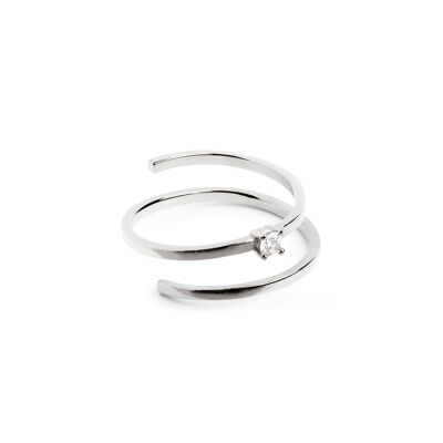 Silver Spiral Spark Ring