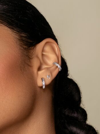 Ear Cuff Boucles d'Oreilles Argent Mini Étoiles 2