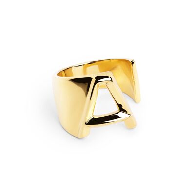 Gold Personalized Letter Signet Ring