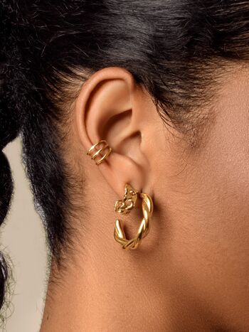 Boucles d'oreilles créoles dorées Lina 2