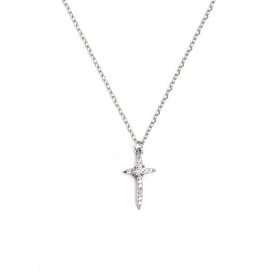 Silberne Alice-Kreuz-Halskette