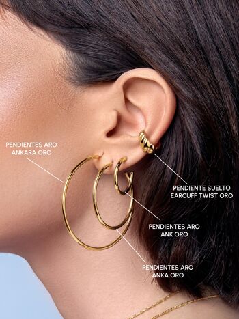 Boucles d'oreilles créoles dorées Anka 3