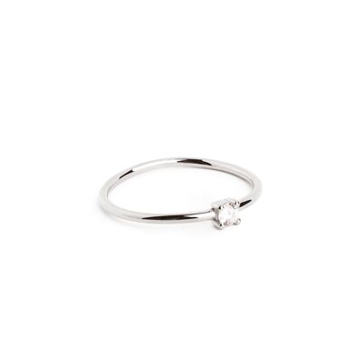 Single Spark Silver Ring