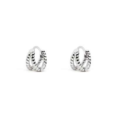 Silver Double Twist Earrings