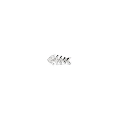 Silver Fishbone Spark Drop Earring