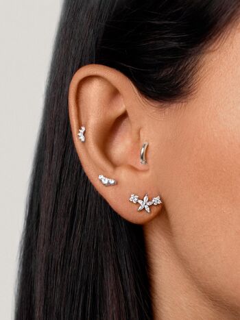 Boucles d'oreilles pendantes argentées Freesia Spark 2
