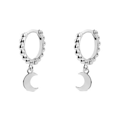 Boucles d'oreilles créoles argentées Pebbles Moon