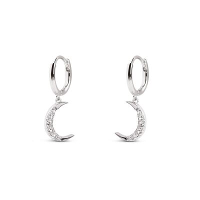 Boucles d'Oreilles Crescent Moon Spark Argent