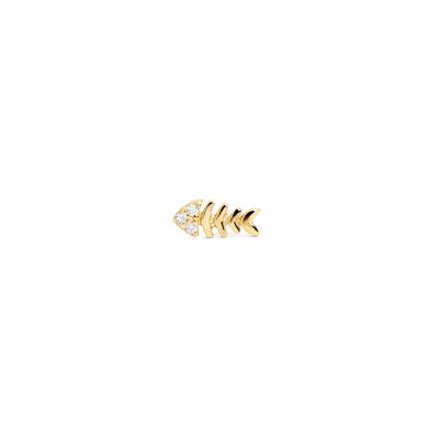 Funken-Tropfenohrring aus Gold mit Fischgrätenmuster