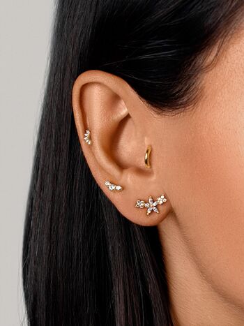 Boucles d'oreilles pendantes dorées Bluebell Spark 2