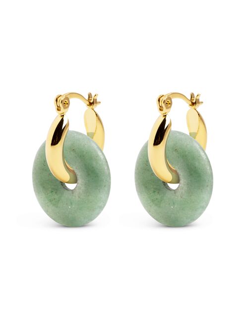 Pendientes Aro Bella Jade Oro