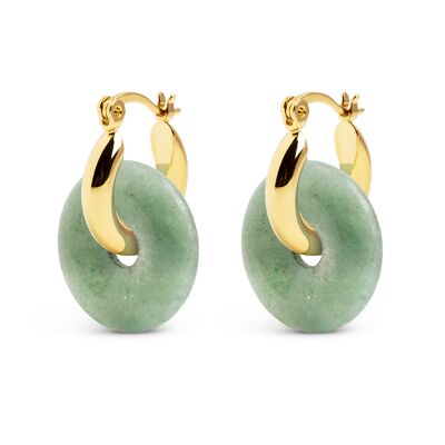 Bella Jade Gold Hoop Earrings