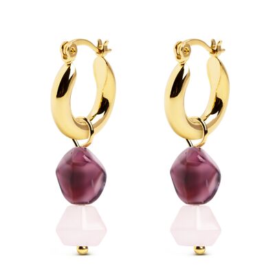 Syra Rose Gold Charm Hoop Earrings