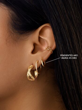 Boucles d'oreilles créoles dorées Maria XS 2