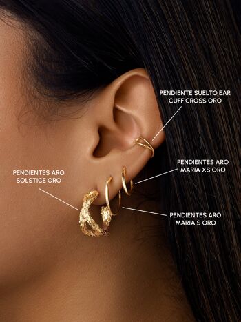 Boucles d'oreilles créoles dorées Maria XS 3