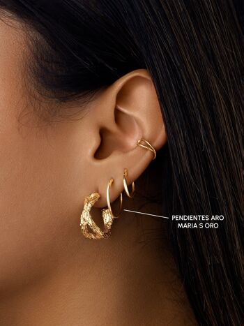 Boucles d'oreilles créoles dorées Maria S 2