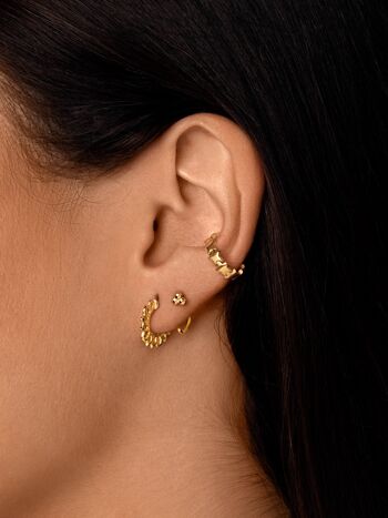 Boucles d'oreilles pendantes dorées Sophie Pebbles 2