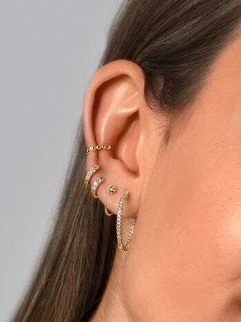 Boucles d'oreilles pendantes Gold Pebbles Ear Cuff 3