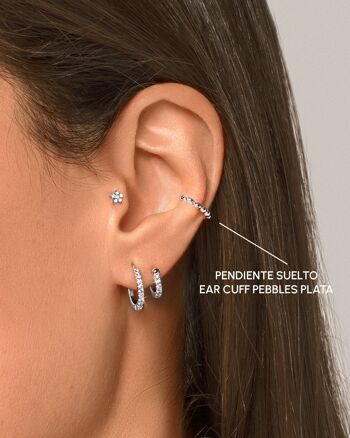 Boucles d'oreilles pendantes Silver Pebbles Ear Cuff 2