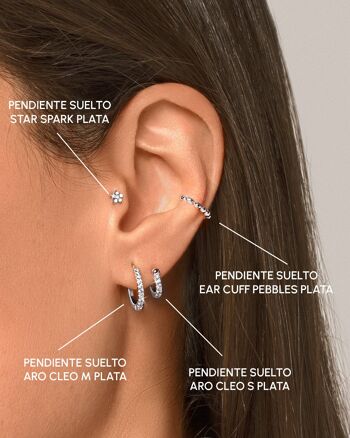 Boucles d'oreilles pendantes Silver Pebbles Ear Cuff 3